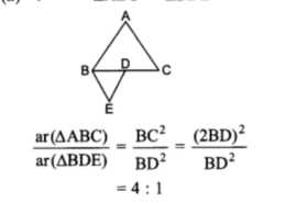 ABC and BDE are two equilateral triangles such that D is mid-point of BC. Ratio of the areas of triangles ABC and BDE is